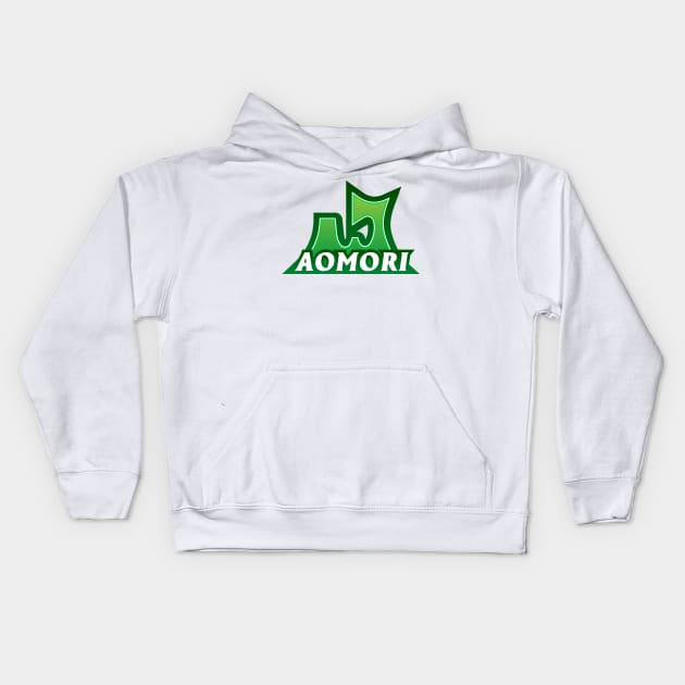 Aomori Prefecture Japanese Symbol Kids Hoodie by PsychicCat